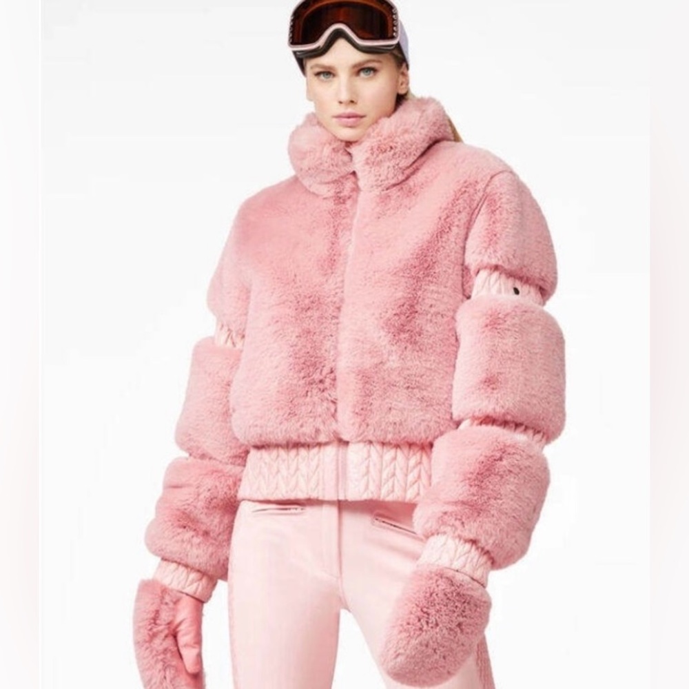 Goldbergh faux furry ski jacket sz US 12 / UK 10 L pink